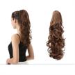 medium brown & light auburn mixed 19 inch claw clip ponytail hair extensions for girls & women - barsdar logo