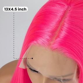 img 1 attached to 👩 Stylish and Versatile SARLA Hot Pink Lace Front Wig: Synthetic 28 Inch Long Silky Straight Hair Wigs for Black White Women - Heat Resistant, Glueless, and Colorful!