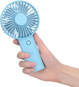 img 4 attached to YunTuo Portable Handheld Fan, 4400MAh Battery Operated Rechargeable Personal Fan, 6-15 Hours Working Time For Outdoor Activities, Summer Gift For Men Women (Sky Blue)