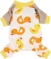 🐶 comfy dog pajamas 100% cotton | fitwarm pet apparel jammies for dogs | cute duck yellow cat onesies | puppy pjs, medium size logo