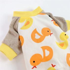 img 2 attached to 🐶 Comfy Dog Pajamas 100% Cotton | Fitwarm Pet Apparel Jammies for Dogs | Cute Duck Yellow Cat Onesies | Puppy PJS, Medium Size