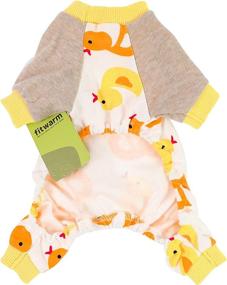 img 3 attached to 🐶 Comfy Dog Pajamas 100% Cotton | Fitwarm Pet Apparel Jammies for Dogs | Cute Duck Yellow Cat Onesies | Puppy PJS, Medium Size