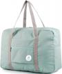 foldable travel duffel bag tote carry on luggage sport duffle weekender overnight for women and girls narwey spirit airlines 1112 mint green logo