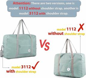 img 1 attached to Foldable Travel Duffel Bag Tote Carry On Luggage Sport Duffle Weekender Overnight For Women And Girls Narwey Spirit Airlines 1112 Mint Green