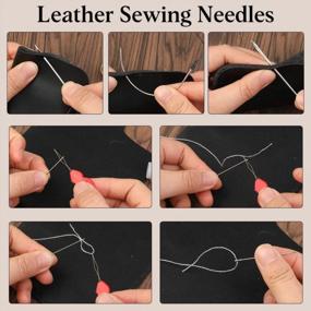 img 1 attached to Complete Leather Sewing Kit: Includes Upholstery Thread, Large-Eye Needles, Awl And Thimble, Perfect For DIY Leather Craft And Repair Projects