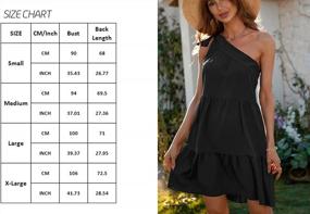 img 1 attached to Women'S One Shoulder Irregular Ruffle Hem Skater Dress - Sexy Summer A-Line Mini Dress In Solid Colors