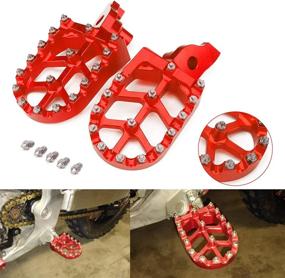 img 4 attached to Красные алюминиевые педали с подножками для ног CNC для RMZ250 RMZ 250 (2007-2009) 07 08 09, RMZ 450 RMZ450 (2005-2007) 05-07 Мотоцикл Мотокросс Дерт-байк