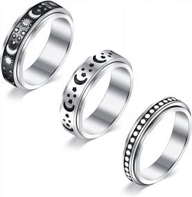 img 4 attached to Anti Anxiety Relief Rings For Women & Men - MODRSA Spinner, Fidget & Stress Rings