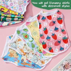 img 3 attached to 🐶 Adorable Puppy Shirts: 10 Piece Set of Breathable Cartoon Print Clothes for Small Dogs and Cats