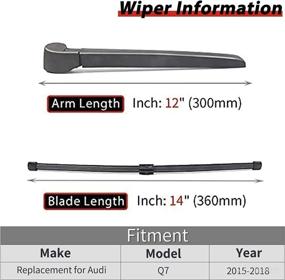 img 3 attached to 🏭 OTUAYAUTO Factory OEM Replacement Rear Windshield Back Wiper Arm Blade Set - Compatible with AUDI Q7 2015-2018, Part Number: 8R0955407