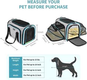 img 1 attached to 🐾 Airline Approved Pet Carrier - Expandable Soft-Sided Dog Carrier with 3 Open Doors, Reflective Tapes, Easy Travel for Cats and Dogs