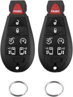 🔑 iyz-c01c car key fob case for chrysler town & country 2008-2016 & dodge caravan 2008-2019 (2 pack) logo