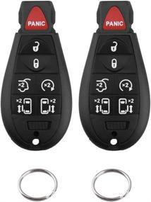 img 4 attached to 🔑 IYZ-C01C Car Key Fob Case for Chrysler Town & Country 2008-2016 & Dodge Caravan 2008-2019 (2 Pack)