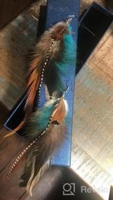 img 5 attached to Богемные многоцветные серьги с перьями фазана ручной работы с натуральными подвесками (ER006314)