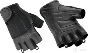 img 1 attached to Stay Cool and Protected with Hugger Mens Affordable Black Leather Fingerless Summer Gloves - Ideal for Motorcycle, Choppers, Driving, and Police