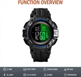 img 1 attached to Tactical And Durable: Men'S Waterproof Digital Sports Watch With Stopwatch And Alarm