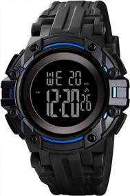 img 4 attached to Тактические и прочные: мужские водонепроницаемые цифровые спортивные часы с секундомером и будильником