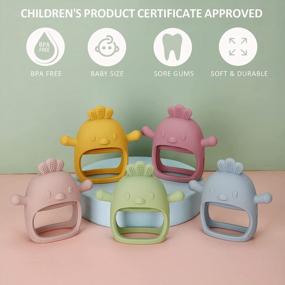 img 3 attached to Keep Your Baby Comfortable With Socub’S BPA-Free Silicone Teether Mitten Toy - Soothes Sore Gums, Anti-Drop Design And Perfect For Sucking Needs!