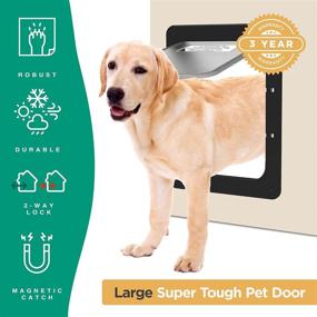 img 3 attached to 🐶 Hakuna Pets Super Tough Dog Pet Door: Screens with 2-Way Locks for Extra Durability