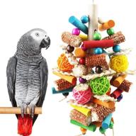 🦜 kewkont bird toys: parrot toys for large birds - natural peppered wood for african grey parrots, macaws, cockatoos, amazon parrots - chew toys: aviary hanging toys logo