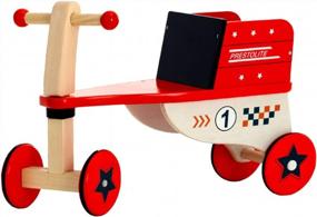 img 4 attached to 🚲 Wooden Baby Balance Bike: Toddler Ride-On Toy for Babies 1-3 Years (Red)