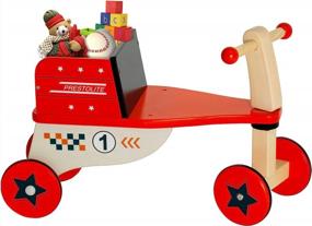 img 3 attached to 🚲 Wooden Baby Balance Bike: Toddler Ride-On Toy for Babies 1-3 Years (Red)