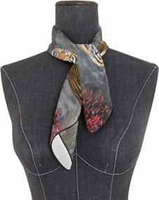 img 2 attached to Женский модный легкий квадратный шарф, платок для волос, 60x60 см