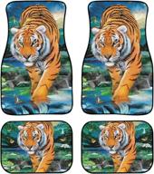 🐯 3d tiger design fashion floor mats: protection and style for your vehicle logo