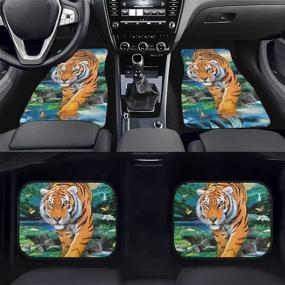 img 3 attached to 🐯 3D Tiger Design Fashion Floor Mats: Protection and Style for Your Vehicle