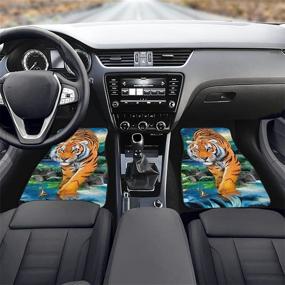 img 2 attached to 🐯 3D Tiger Design Fashion Floor Mats: Protection and Style for Your Vehicle