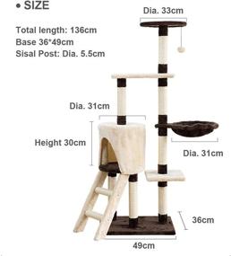 img 3 attached to 🐱 Multi-Level Cat Tree with Sisal Scratching Column, Rattan Mat, and Jumping Platform