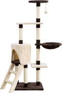 🐱 multi-level cat tree with sisal scratching column, rattan mat, and jumping platform logo