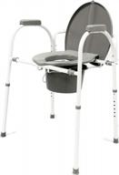 avantia portable commode chair: ultra comfort, adjustable height, safer toilet solution, ergonomic seat, padded armrests, steel construction logo