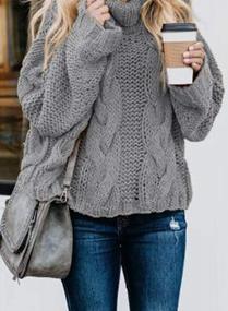 img 1 attached to Женская водолазка, пуловер, свитер, трикотажный топ - повседневная одежда с длинными рукавами
