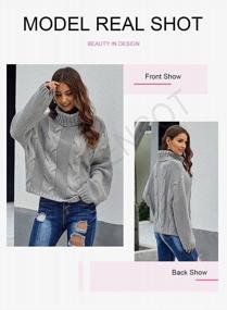 img 3 attached to Women'S Turtleneck Pullover Sweater Knit Top - Long Sleeve Casual Wear