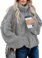 women's turtleneck pullover sweater knit top - long sleeve casual wear logo