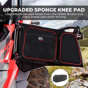 img 3 attached to 🎒 Highly Durable RZR Rear Door Bags, 1680D kemimoto Side Storage Bag Set with Eye-Catching Red Piping and Knee Pad - Compatible with Polaris RZR 4 900, XP 4 1000, 4 Door Turbo (2014-2022)