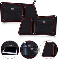 🎒 highly durable rzr rear door bags, 1680d kemimoto side storage bag set with eye-catching red piping and knee pad - compatible with polaris rzr 4 900, xp 4 1000, 4 door turbo (2014-2022) логотип