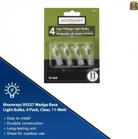img 1 attached to Moonrays 95527 Wedge Base Outdoor Lighting Bulbs With 150 Lumens (Clear, 11 Watts, Low Voltage, 4 Per Pack)