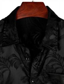 img 1 attached to Мужские жаккардовые рубашки стандартного кроя: идеальны для летней пляжной одежды с пуговицами и короткими рукавами, с удобным карманом и повседневным стилем - доступны на VATPAVE