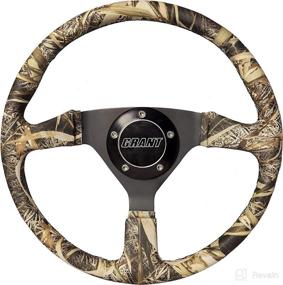 img 1 attached to 🚗 1201 Black Camo Wrapped Steering Wheel - Enhance your Vehicle with this 1 Pack Grant Edition