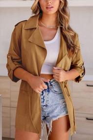 img 3 attached to SySea Women'S Lightweight Long Sleeve Trench Coat With Pockets - Open Front, Utility Style Anorak For Safari Outfits And Casual Wear