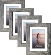 set of 4 rustic grey 4x6 picture frames by edenseelake - perfect for wall or tabletop decoration логотип