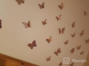 img 8 attached to Rose Gold 3D Butterfly Wall Decor - 24Pcs, 2 Styles & 3 Sizes | Party/Wedding/Nursery Room DIY Decoration