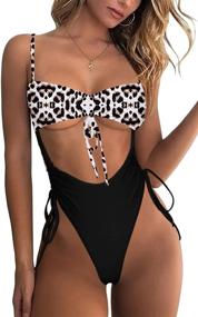 img 4 attached to Ioiom Womens Spaghetti Strap Swimsuit Women's Clothing via Swimsuits & Cover Ups