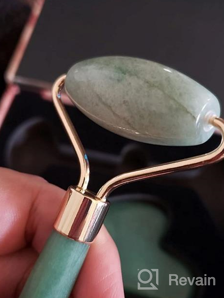 img 1 attached to 💎 KARIZMA Jade Roller and Gua Sha Massage Tool Set - Premium Rose Quartz Jade Stone Face Roller and Gua Sha Set with Authentic Crystals! Luxury Gift Boxed Facial and Eye Roller, Skin Scraper Guasha Tool For Face review by Richard Gaines