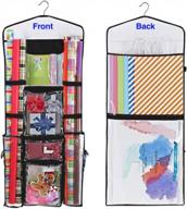 double-sided gift wrap organizer with multiple pockets - propik wrapping paper storage solution for gift bags bows ribbons, fits 40" rolls, 40"x17" size in black seam логотип