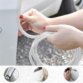 img 1 attached to SONRUIJIE Car Door Edge Guards - 32 Ft (10M) Long Rubber U Shape Trim Molding - Universal Fit Door Edge Protector for Automotive - White Door Entry Guard