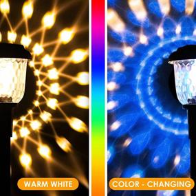 img 3 attached to 6 Pack Solar Outdoor Lights - Color Changing+Warm White Bright Pathway, Garden & Yard Decor Waterproof Landscape Lighting