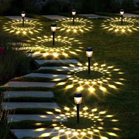 img 4 attached to 6 Pack Solar Outdoor Lights - Color Changing+Warm White Bright Pathway, Garden & Yard Decor Waterproof Landscape Lighting